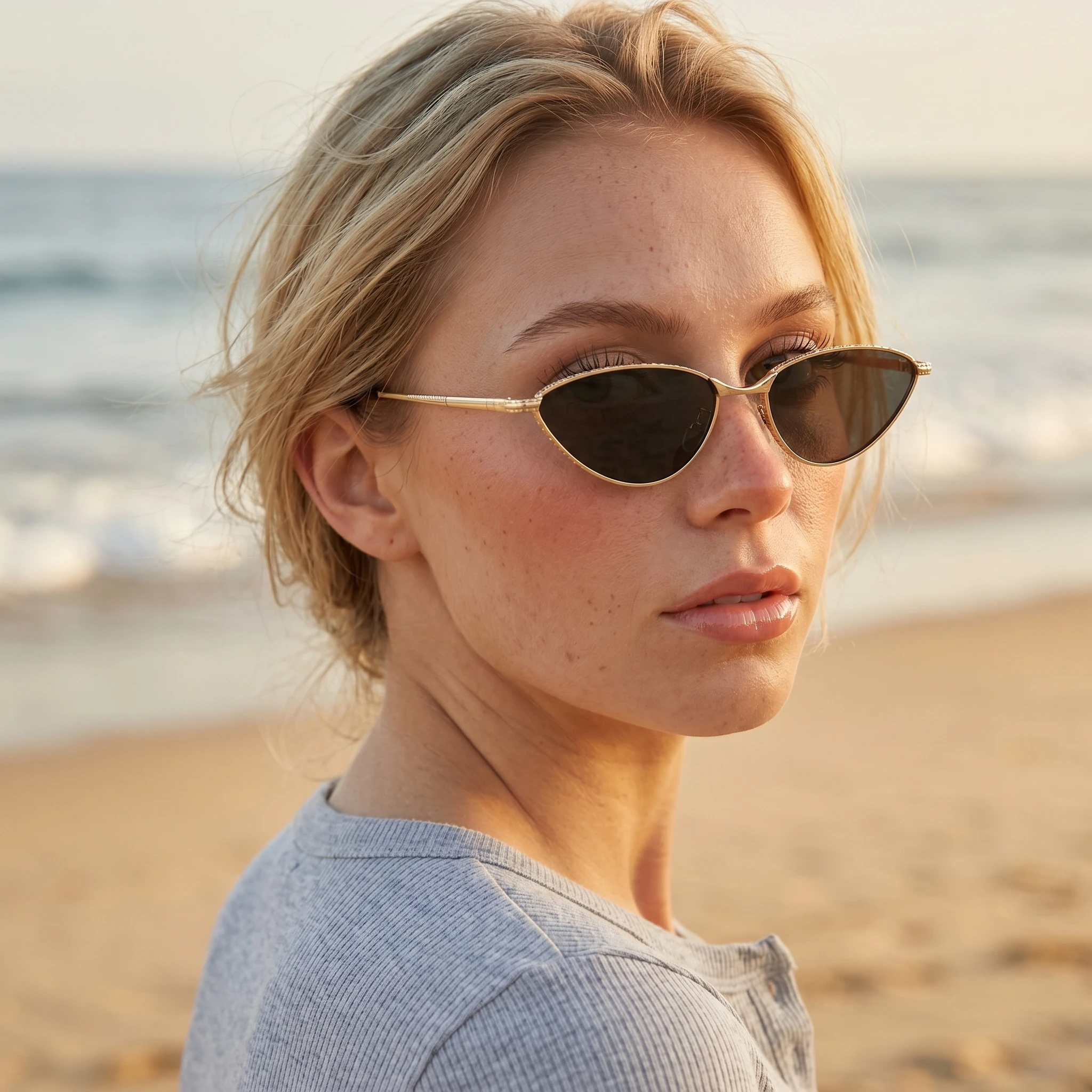 Vintage Kleine Cat-Eye-Sonnenbrille für Damen Metallrahmen Retro-Stil Schutz Komfortabler Sitz Mehrere Farben