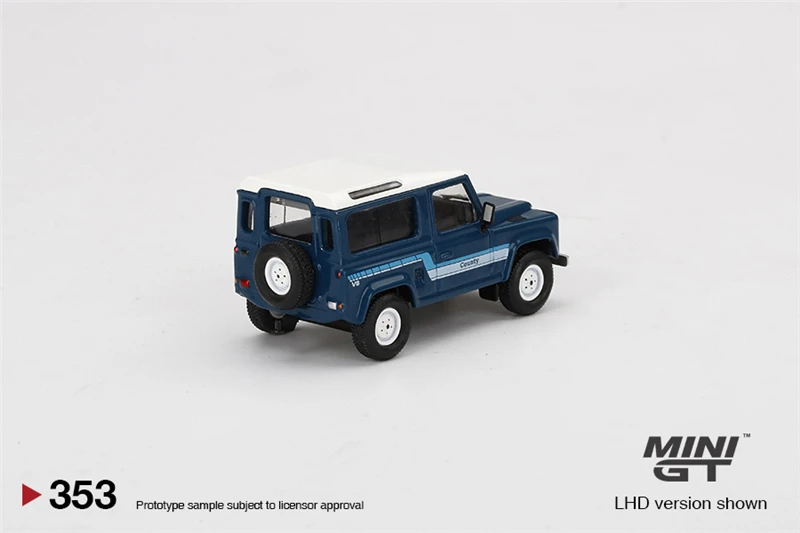 MINI GT 1:64 Land Rover Defender 90 County Wagon Stratos Blue Diecast Model Car