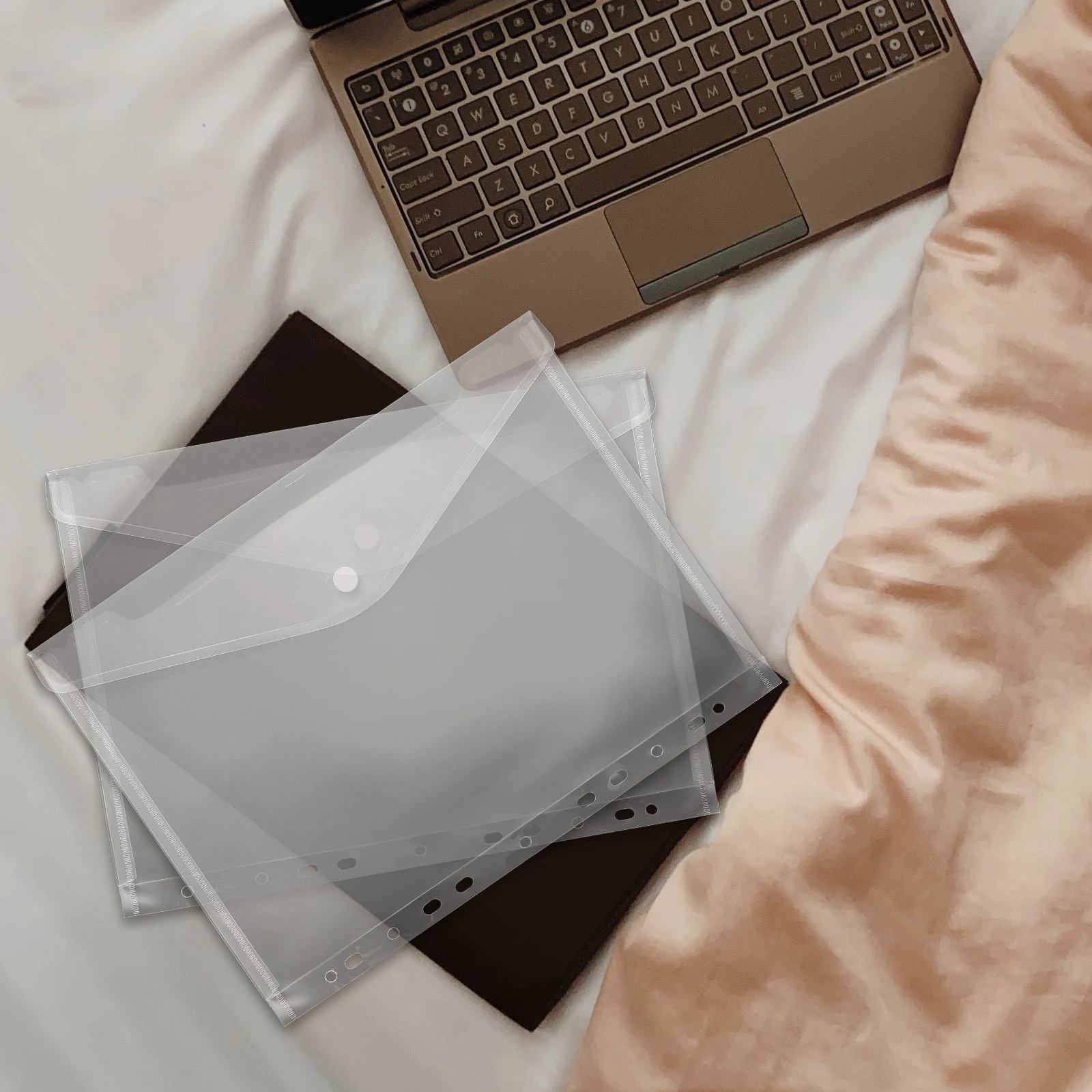 

5 Pcs File Bags Office Binder 11 hole Transparent PP Document Storage Loose leaf Page Protectors Photo Document ganizers Wear