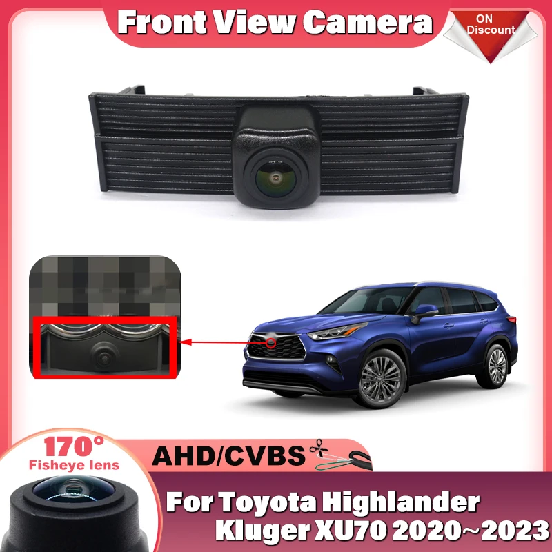 Waterproof  HD AHD Ultra Clear Night Vision LOGO Parking Front View Camera For Toyota Highlander Kluger XU70 2020 2021 2022 2023