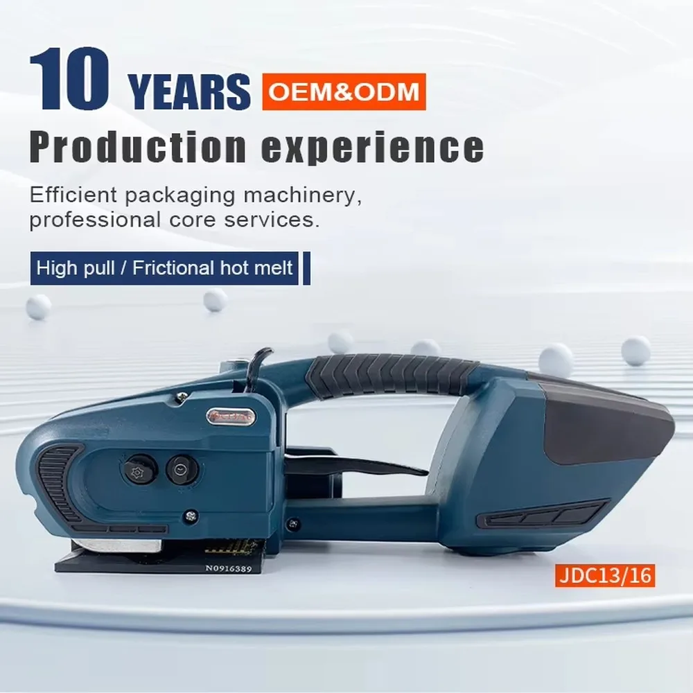 Handheld Battery Powered Strapping Tool JDC 13 16 Portable Packaging Machine for PET Strapping Tape Efficient Bundling