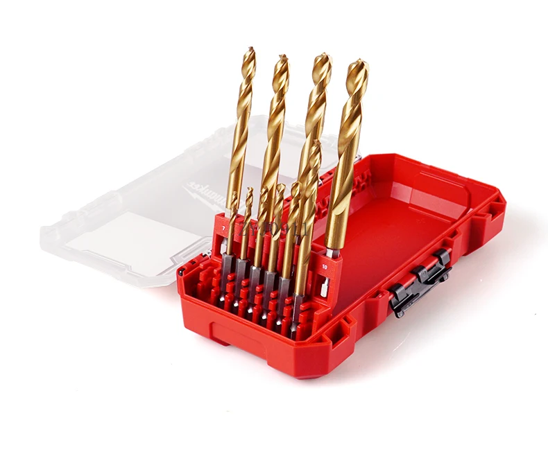 Titanium-plated twist drill set High-strength twist drill bit Stainless steel special