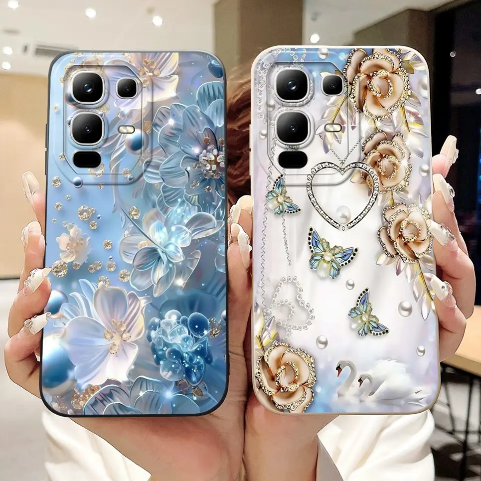 For Infinix Note 50 Pro+ Case For Note 50 Pro 50s 50x Cover Coque Funda Flower Girly Women Fashion Soft Phone Case Soft Silicone