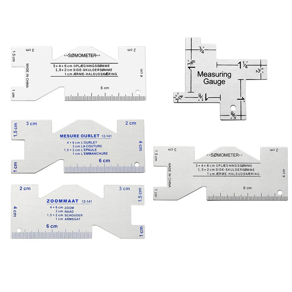 Measuring Tool Measuring Gauge Metal Quilting Tailor Ruler Template Sewing High Quality Easy Storage For Measuring