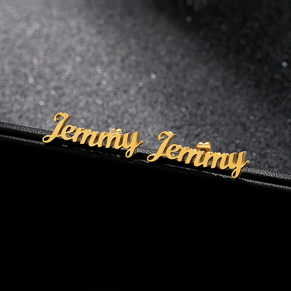 Custom Name Punk Stud Earrings Image 6