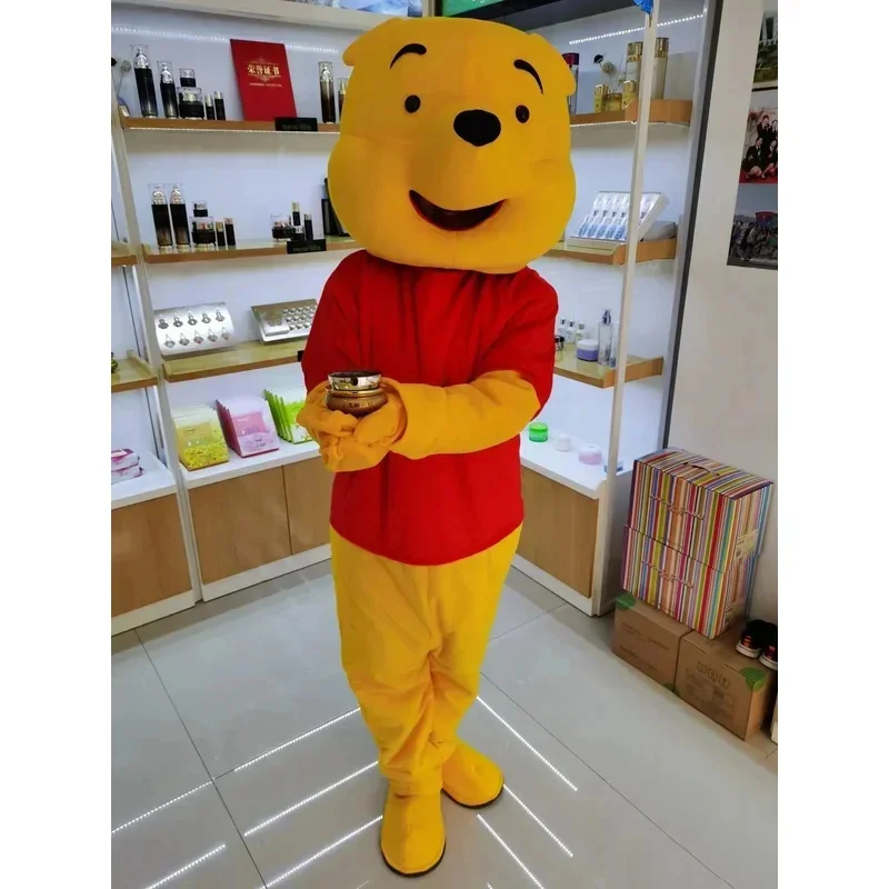Disfraz de Winnie the Pooh, disfraz de mascota de personaje de dibujos animados, disfraz publicitario, disfraz de animal para fiesta, carnaval, celebración