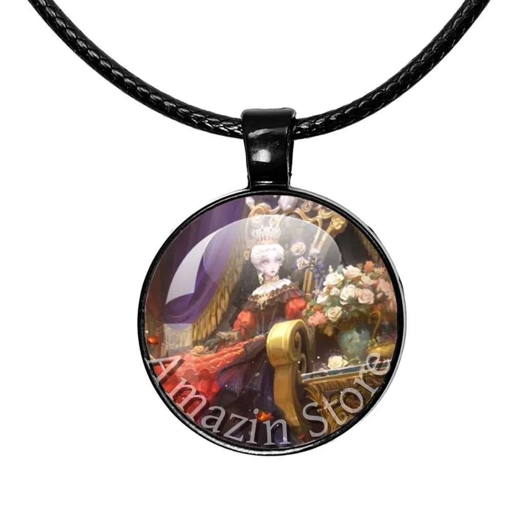 25mm Leather Rope Black Necklace New Style Game Identity V Bloody Queen Glass Pendant Jewelry Cartoon For Fans Gift JD023