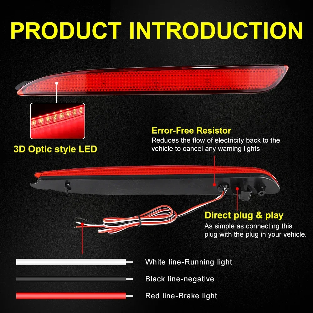 2pcs For Mazda3 Mazda 3 2010 2011 2012 2013 Red/Black Smoked Lens LED Bumper Reflector Tail Brake Light For MAZDASPEED3 - Image 6