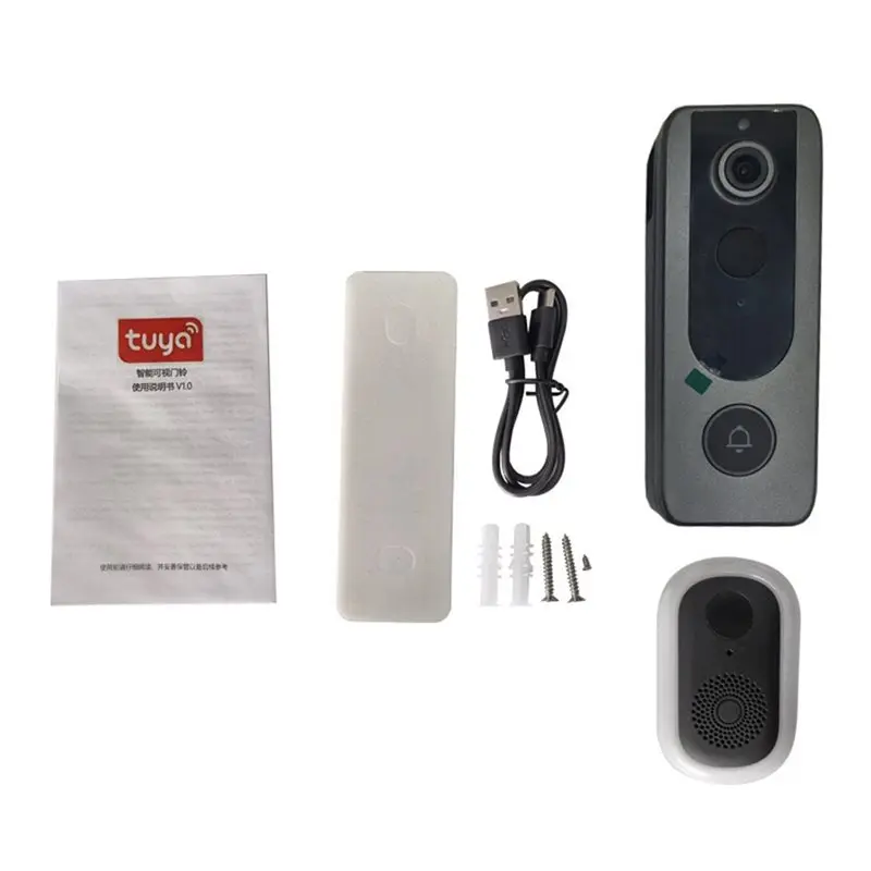 BAAR-HD 1080P Smart Video Doorbell Tuya Home Outdoor Bidirectional Door Eye Camera Supports SD Card Cloud Storage