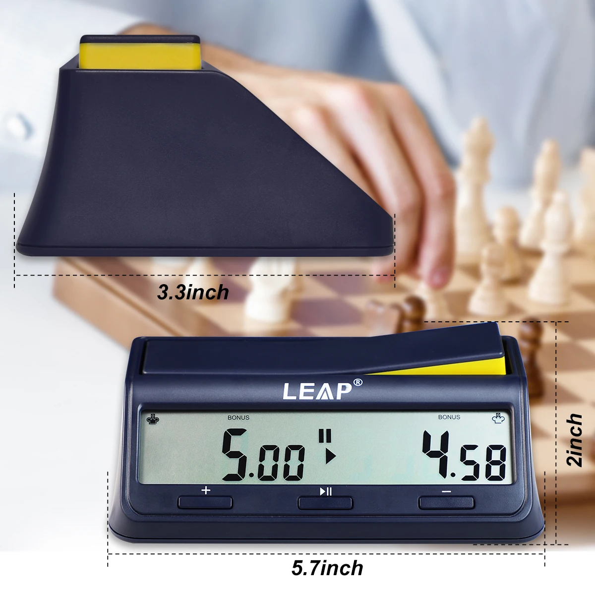 

Шахматные часы LEAP, цифровой шахматный таймер, обратный отсчет вверх вниз с бонусной задержкой и функцией будильника для профессиональной шахматной настольной игры