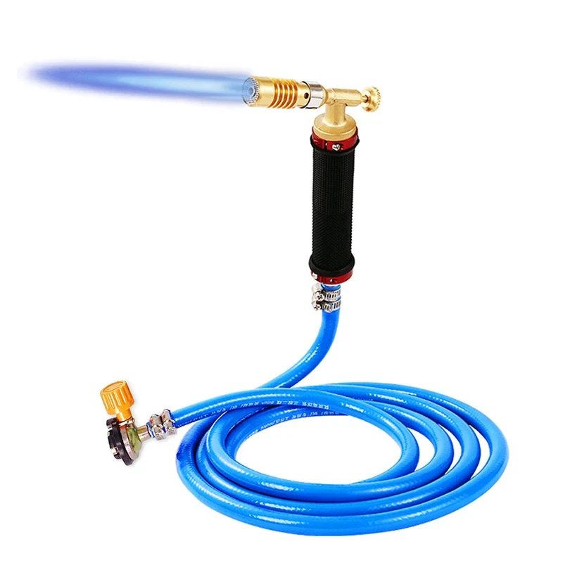 1300℃ Gas Flame Torch With Butane Bottle Connector, Propane Torch For Copper Silver Soldering, Metal Melting And Barbecue Use