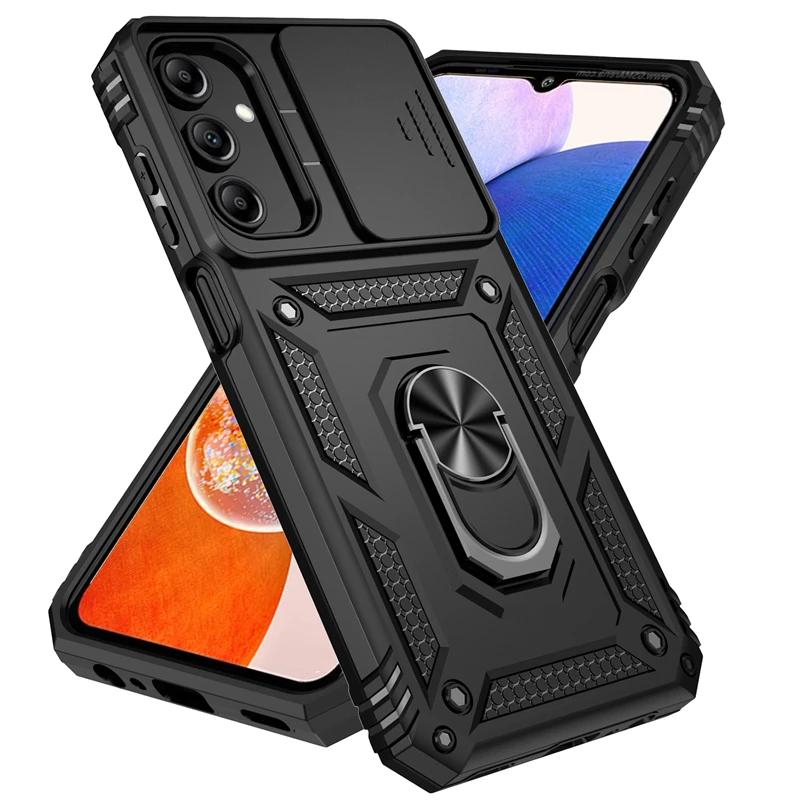 For Cover Samsung A25 Case Samsung A25 Capas New Shockproof Bumper Back Slide Camera Lens Ring Holder Fundas Samsung Galaxy A25