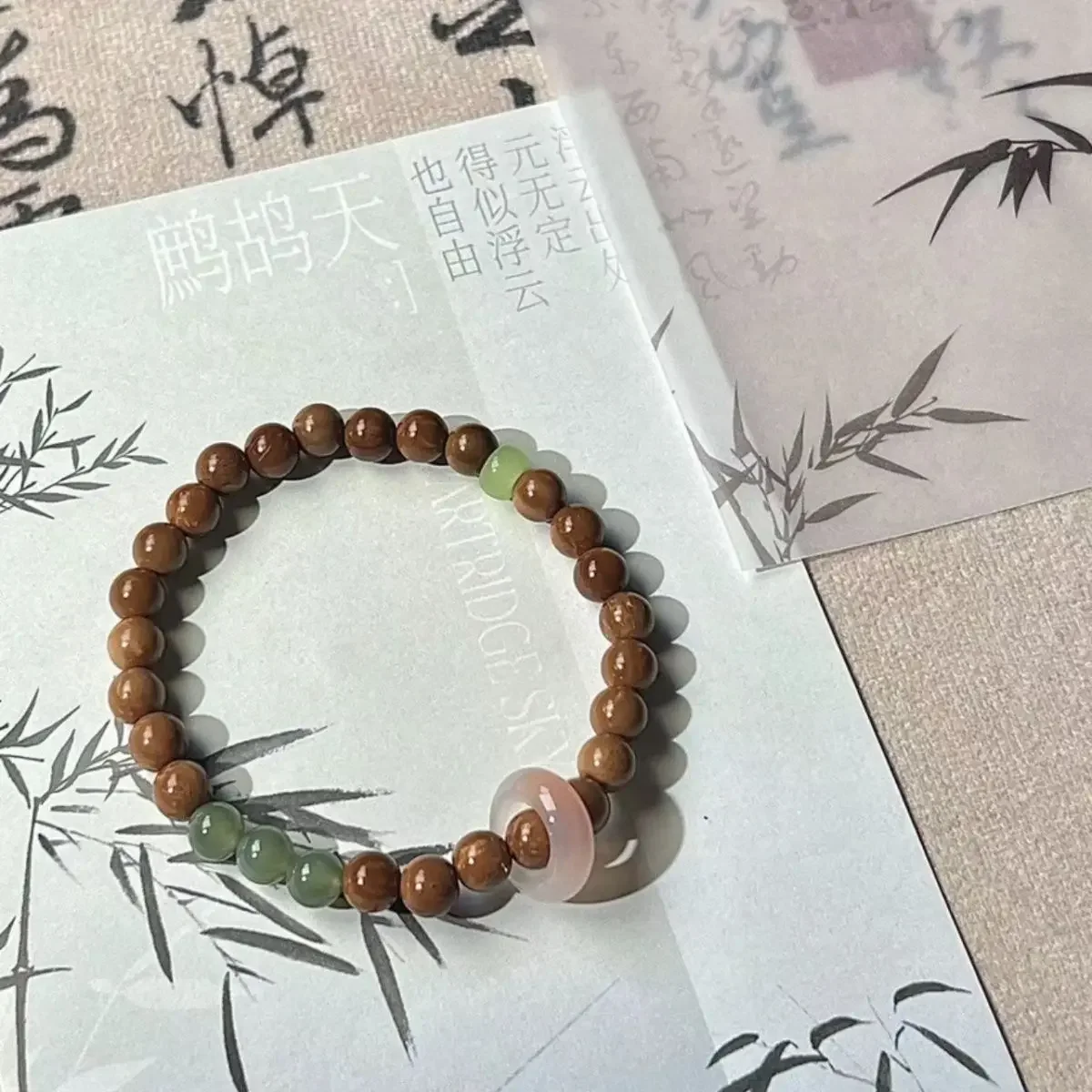 Natural Bodhi Seed Blessing Transfer Bracelet Lotus Root Powder Running Ring and Oda Design Cook Bodhi Bracelet