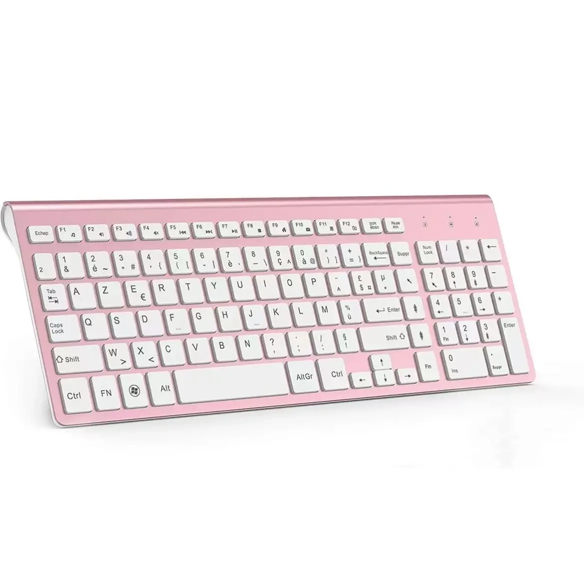 

Wireless Keyboard (AZERTY) 2.4G USB Ultra-Thin Keyboard,Portable Silent Ergonomic French Keyboard