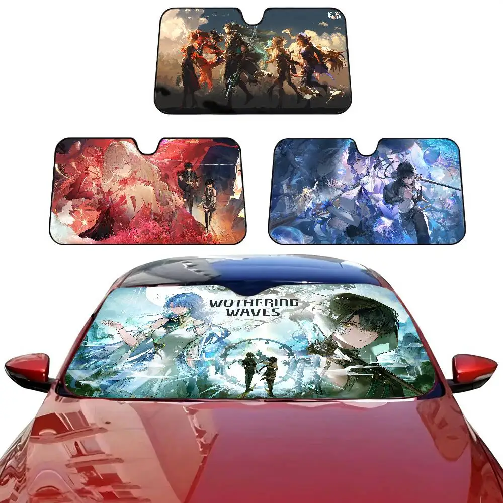 Wuthering Waves Game Personalized Windshield Sunshade Car Cover Sun Shade Auto Sun Visor Car-covers Car Solar Protection