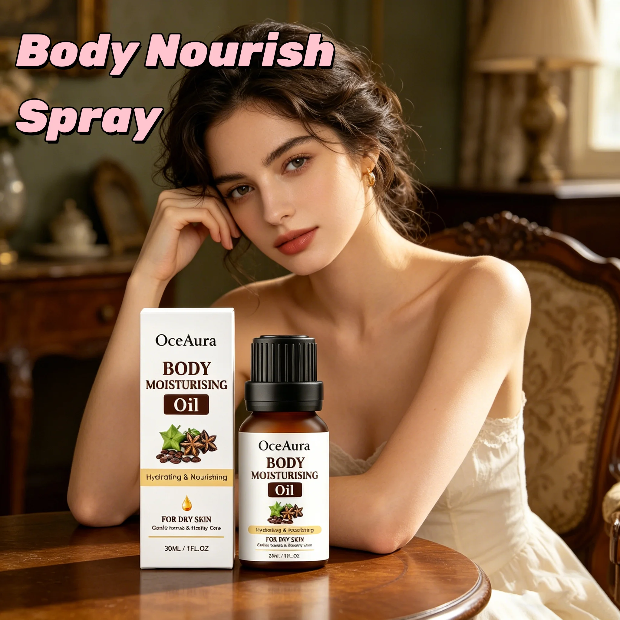 OCEAURA Plant Extract Muscle Oil Deeply Nourishes Skin, Relaxes Tired Muscles, Lightweight Non-Greasy Massage Oil for Daily Use