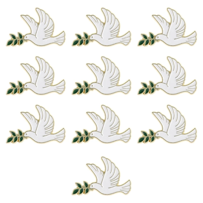 N0PE Set of 10pcs Peace Bird Brooch Pin With Tree Branch Detail Design Easy To Pair Outfits For Any Event Secure Closure