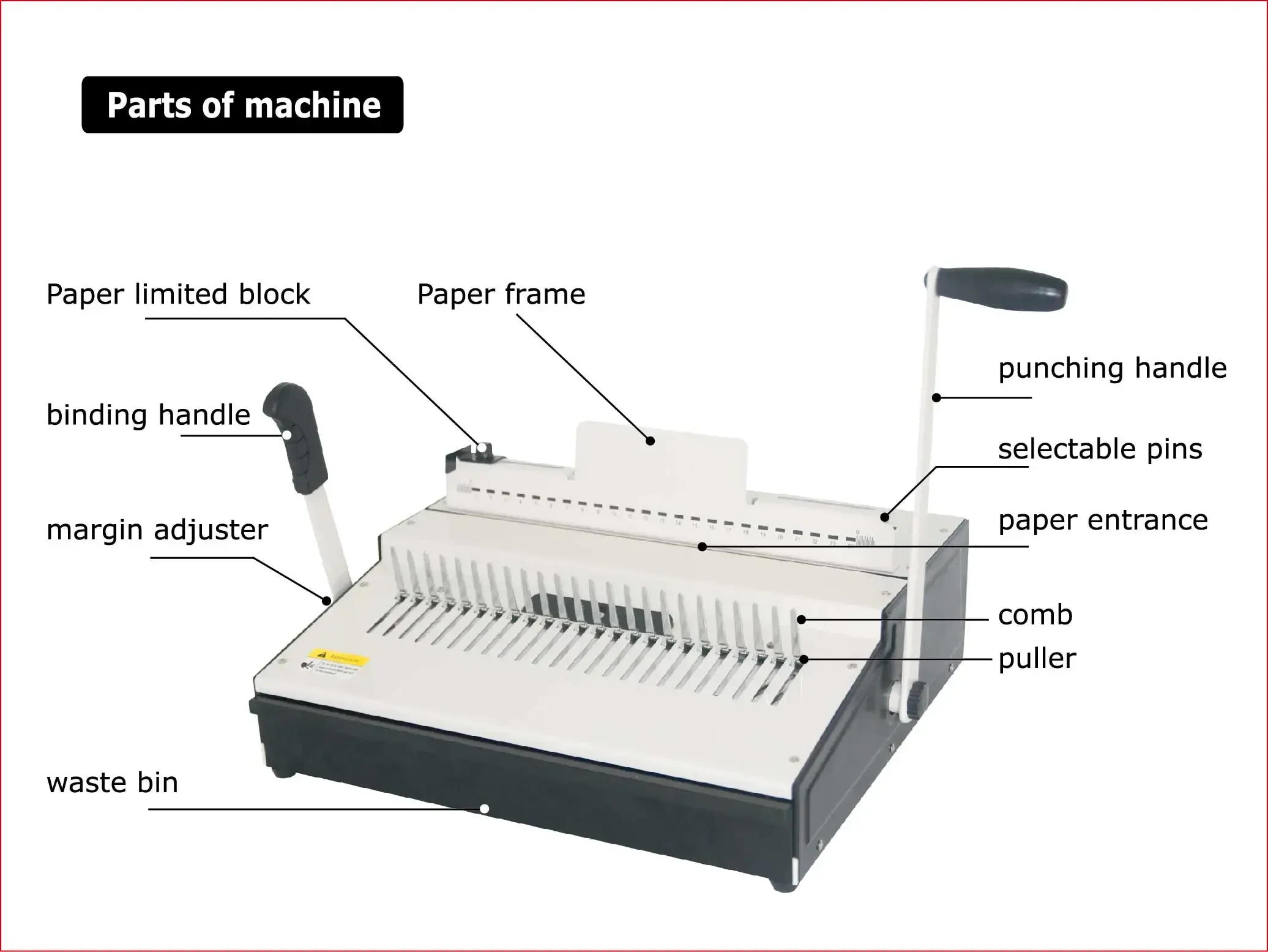 SG-S980 25 Sheets 24 Holes Book Manual Comb Binding Machine Factory Price Comb Binder For Sale