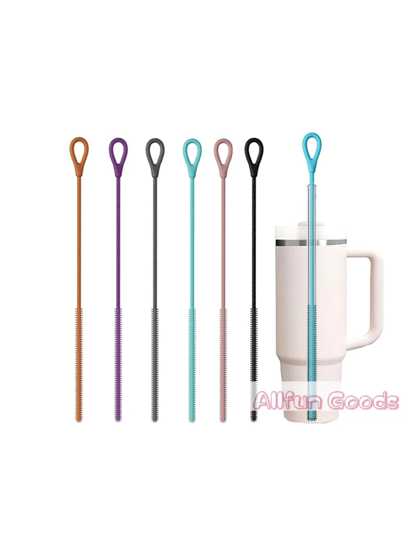 [TG835]9mm Silicone Straw Brushes, 25cm Extra Long Straw Cleaning Brush Reusable Bendable Brush Pipe For Smoothie Straw Washing