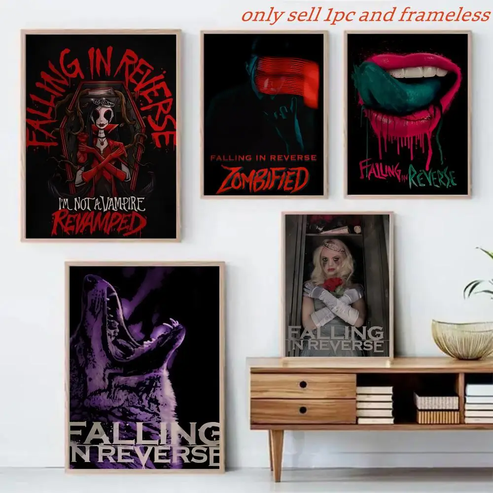Rock Band F-Falling In Reverse Poster Canvas Mural For Interior Walls Crease-Free Beautiful For Living Room Bedroom