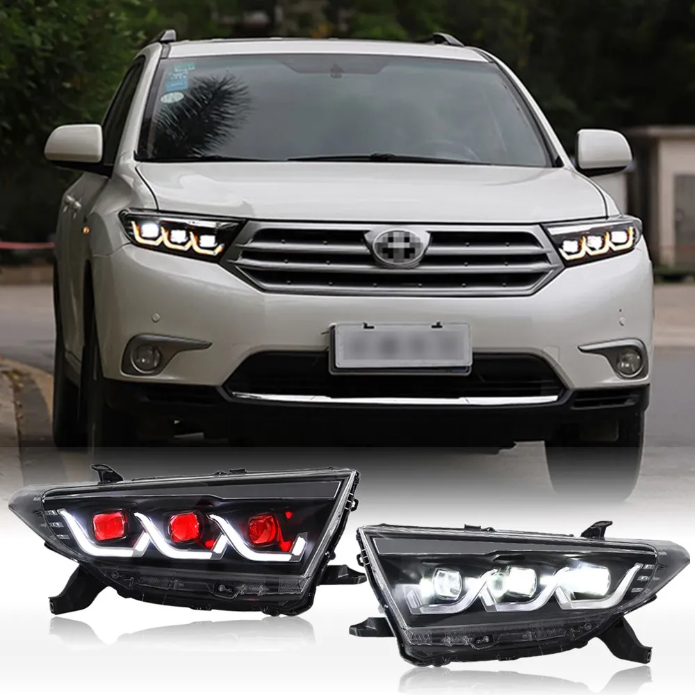 

Car Accessories LED Headlights For Toyota Highlander 2012 2013 2014 LED DRL Dynamic Turn Signal Projector Headlamp Assembly