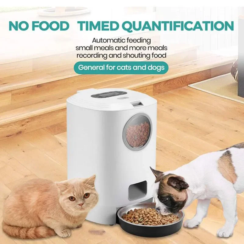 Automatic Pet Feeder with Voice Record, Stainless Steel Dog Food Bowl, Auto Cat LCD Screen, Timer Food Dispenser, Smart Feeder