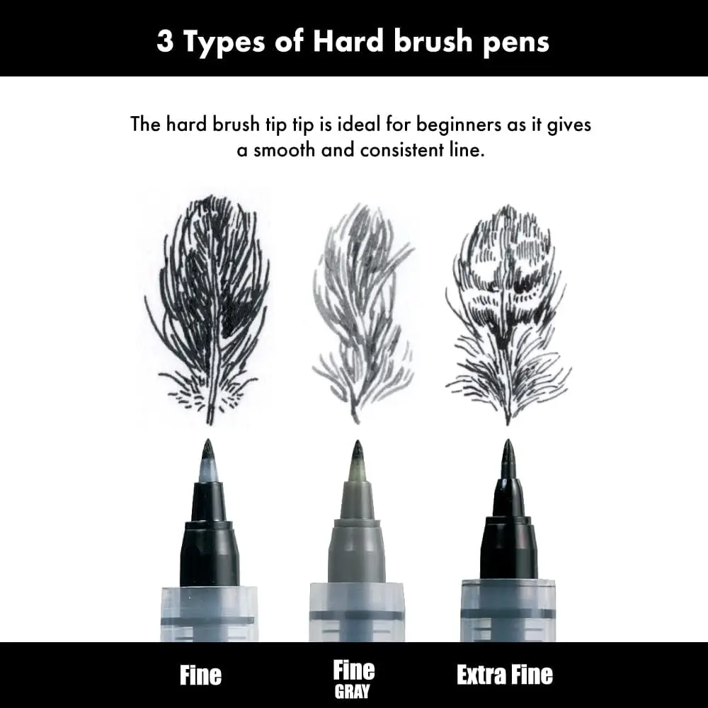Japan Kuretake Zig Fude Brush Pen, Inktober Pen, For Illustration, Manga Drawing, Lettering and Calligraphy, Professional Artist