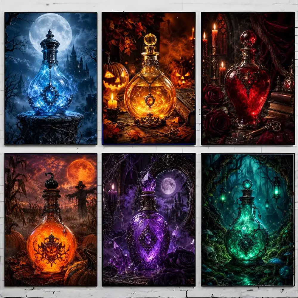 H-Halloween Potion Bottle Poster Premium Decor Art & Gift for Household Lounge Home Ornaments