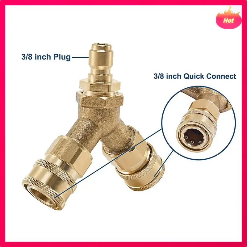 

New Tee Spliter Adapter With 3/8 Inch Quick Release Connector For High Pressure Washer