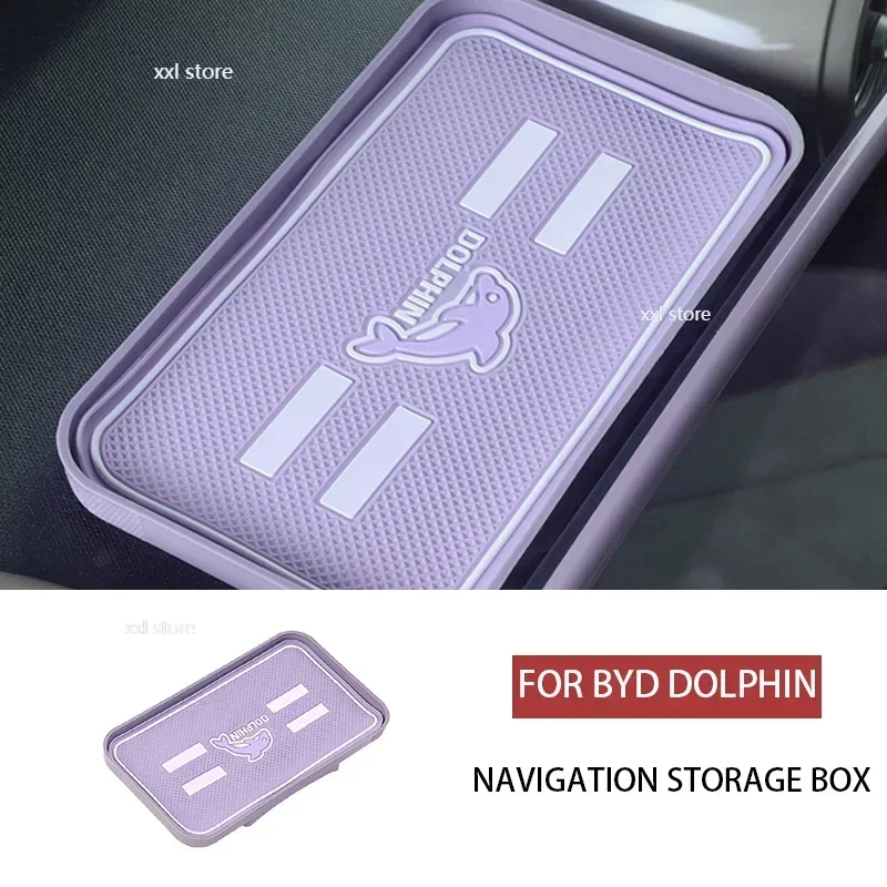 Car Rear Screen Storage Box For BYD Dolphin Car Dashboard GPS Stand Bracket Mobile Phone Holder Storage Box Auto Accessories