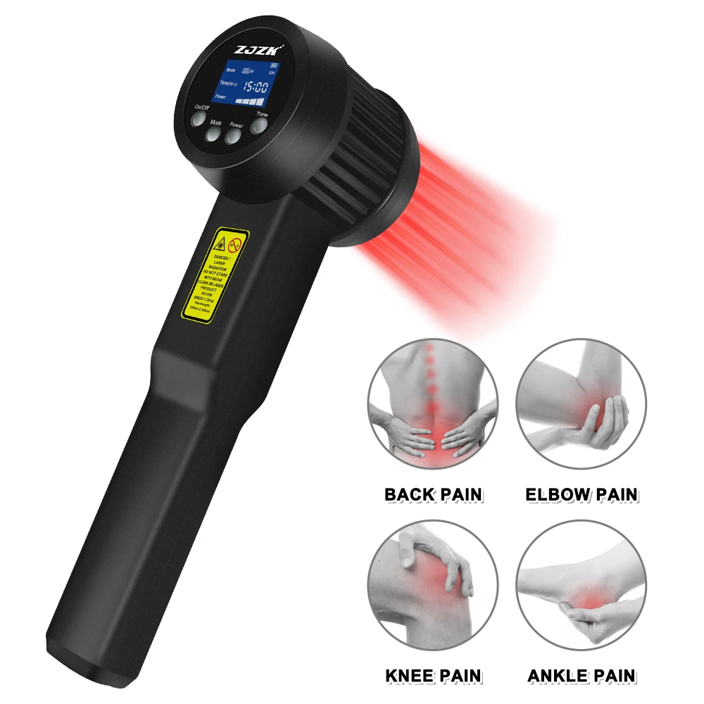 ZJZK Class Iv Cold Laser Therapy Infrared Physiotherapy Lamp 3W 808nm 650nm Chiropractic Use for Pain and Tendonitis Healing