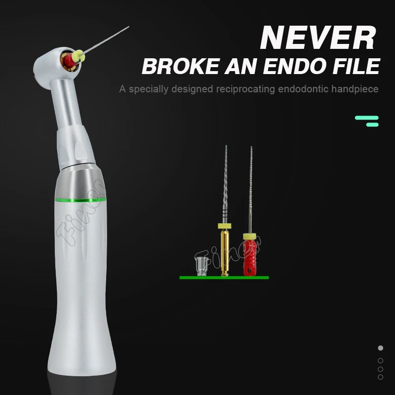 Dental Endo Motor 10:1 Speed Reduction Reciprocating Push Button Contra Angle Handpiece for Hand File Endo Treatment