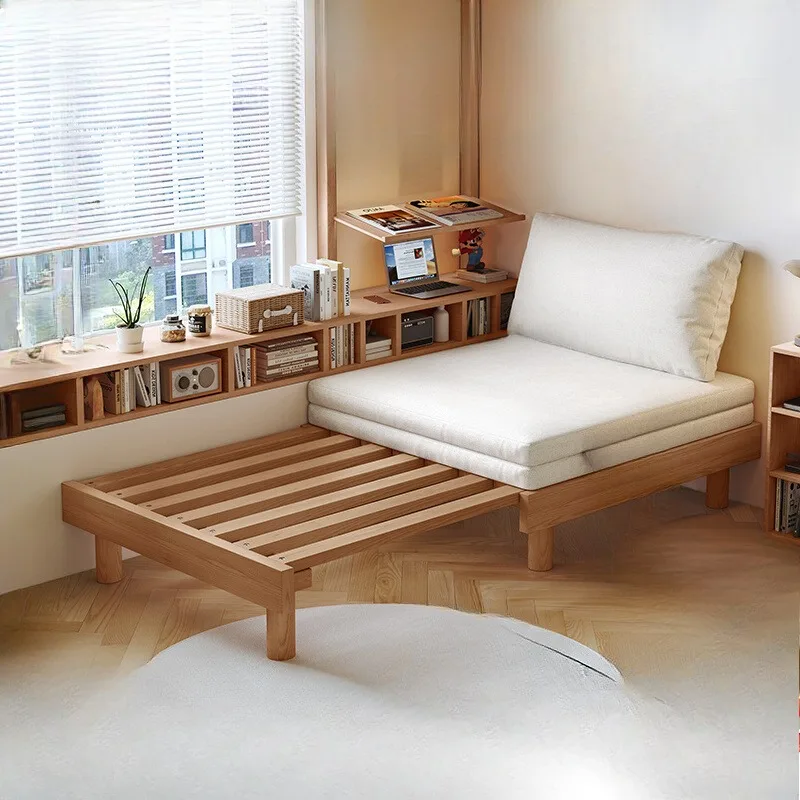 All solid wood frame anti collapse and durable, instantly transforming into a 1.8m double bed