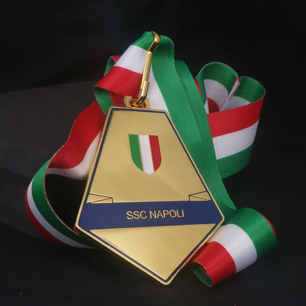 The 2022-23 Season S.S.C. Napoli Champions Medals The Serie A Champions Medals Metal Golden Medals Fan Souvenirs