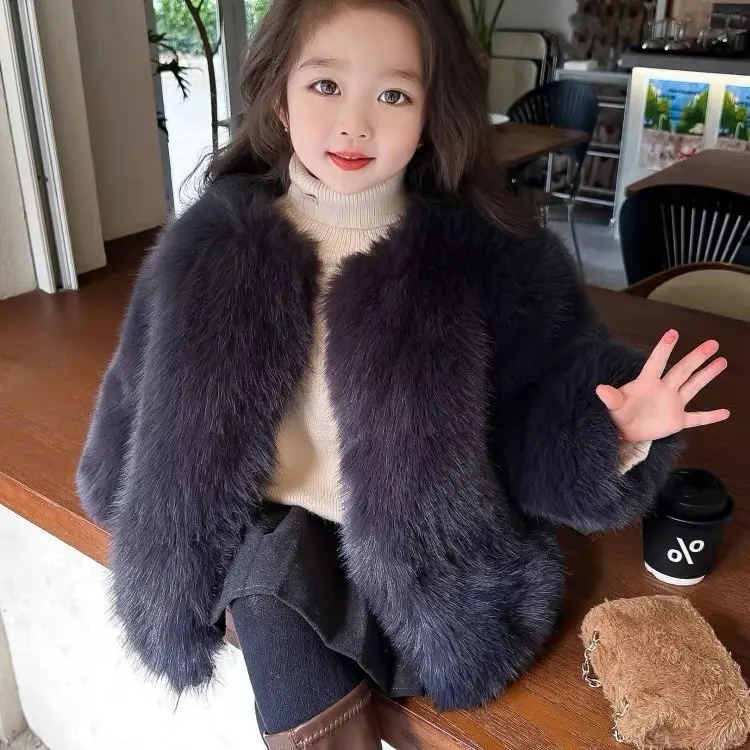 2023 Childrens Wear Winter Girls Thickened Fashion Coat Little Girls Korean Edition Winter Clothes for Girls