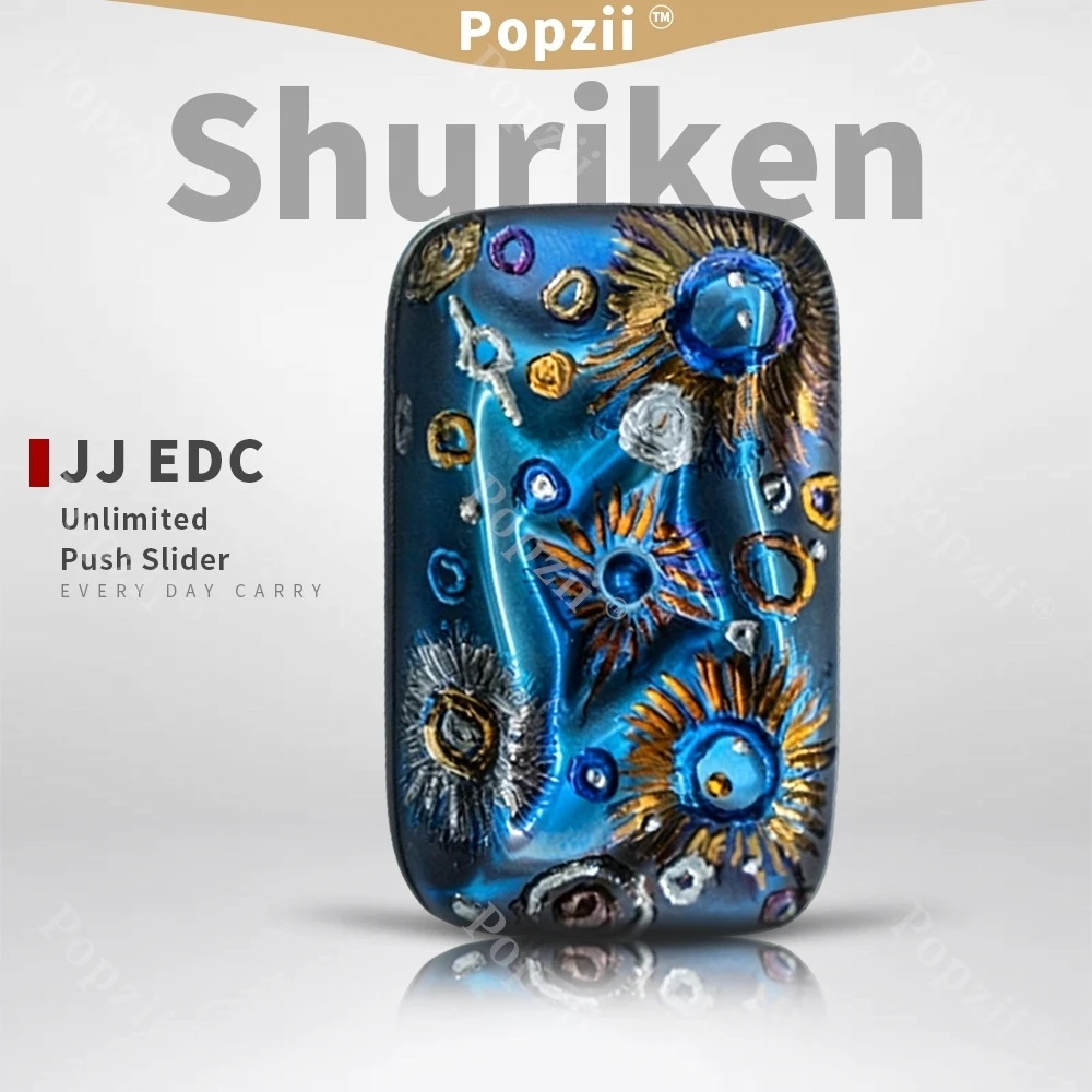 

JJ EDC Шурикен-слайдер Unlimited Push Slider DIY из титанового сплава с покрытием, игрушка-антистресс для пальцев, для флиппинга, EDC-игрушка для снятия тревоги