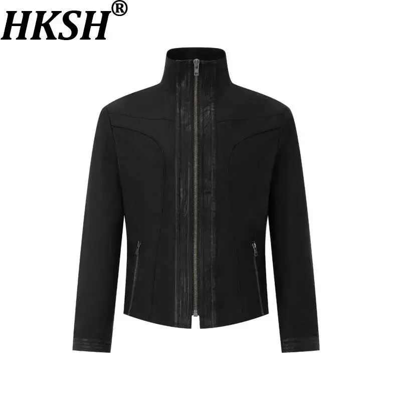 HKSH Spring Autumn New Men Tide Dark Patchwork Cut Deconstructed Avant-Garde Jacket Women Chic Ins Vibe Punk Gothic Coat HK26388