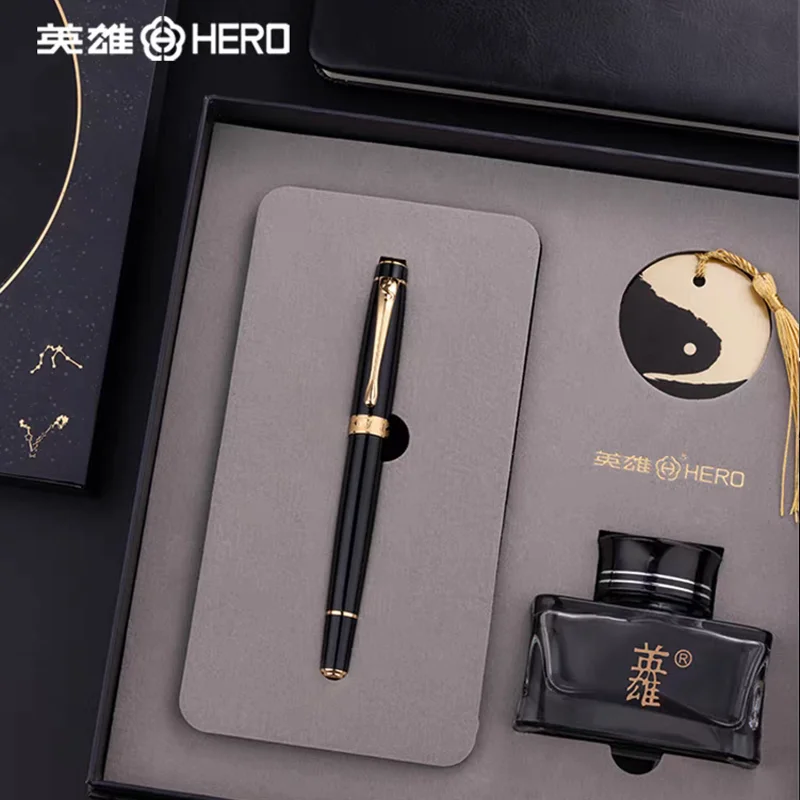 HERO H723 Fountain Pen Iridium Pen Ink Gift Box Set Men and Women's Writing Practice Business Office Fountain Pens