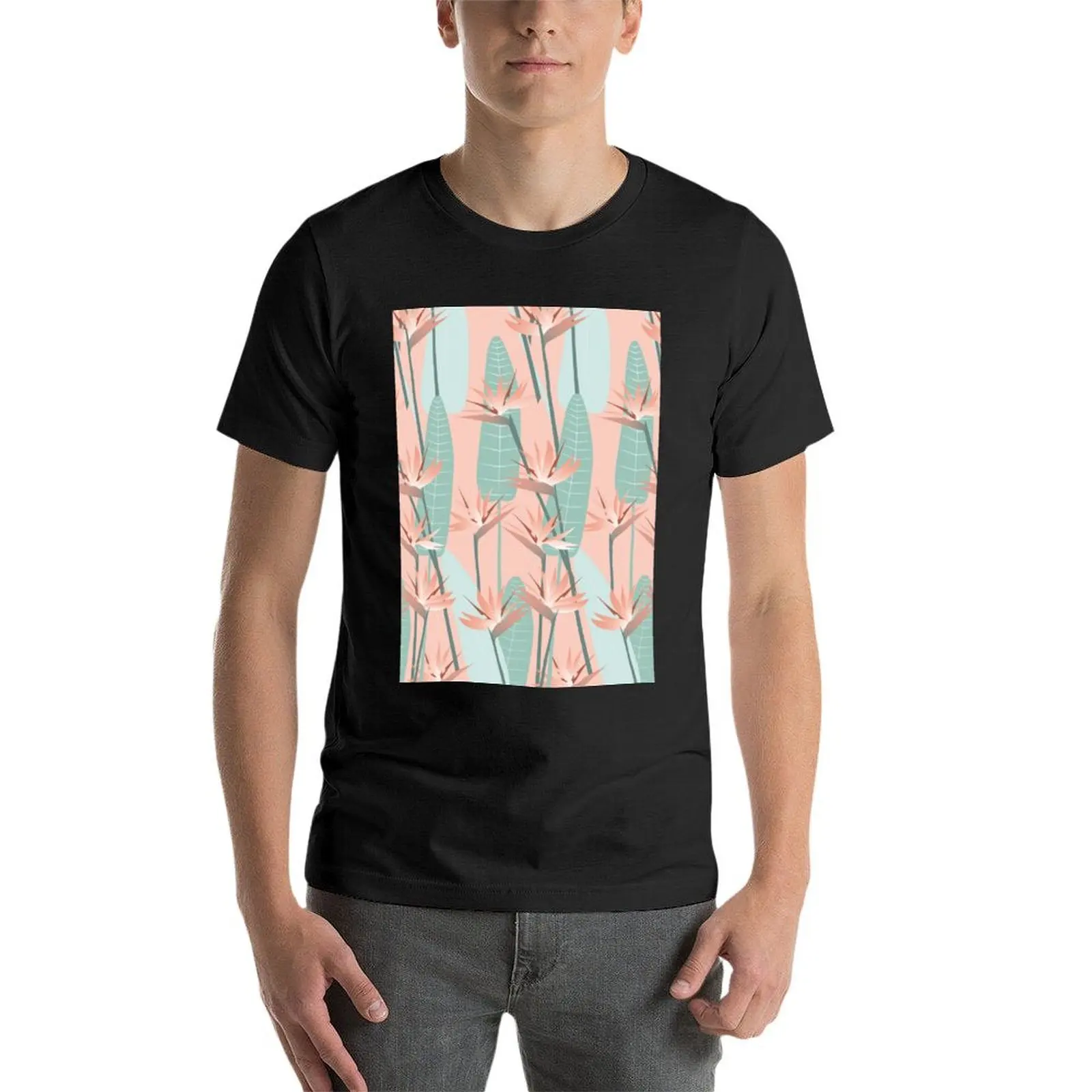 T-shirt Bird of paradise - mint t-shirt hippie vestiti carini per un ragazzo semplici magliette semplici da uomo
