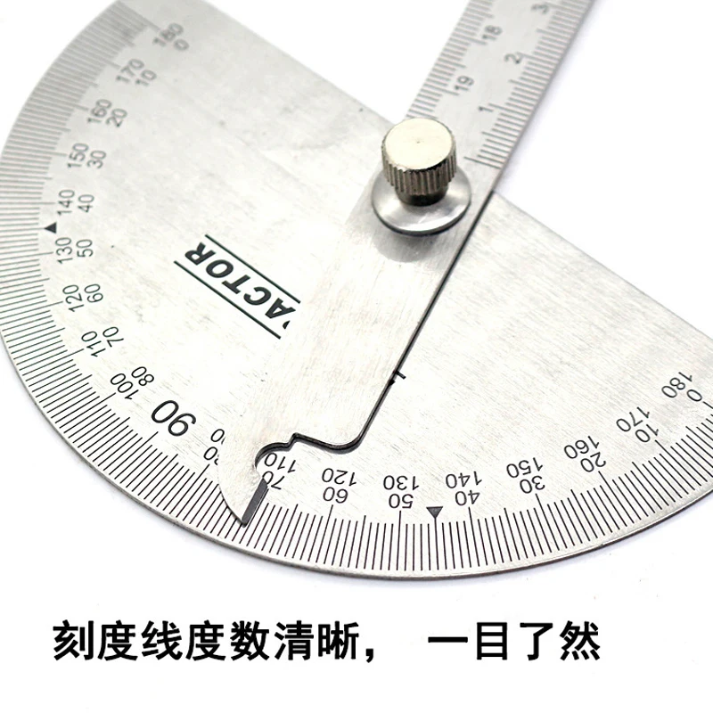 0-180 Simple Protractor Protractor Ruler 180 Degree Steel Angle Ruler Woodworking Dividing Gauge Protractor 150mm