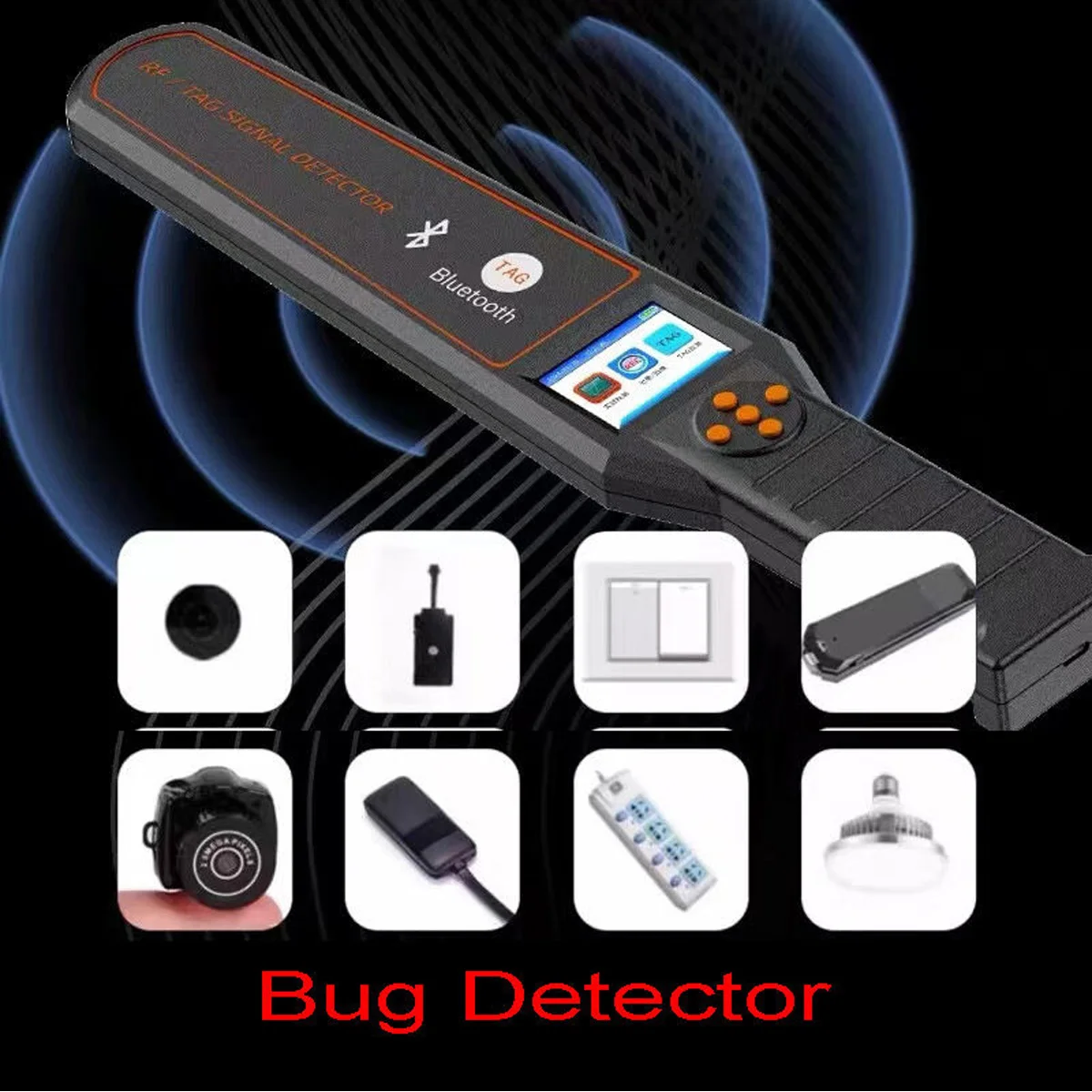 RF/TAG-Signaldetektor, LCD-Display für Echtzeit-Signalstärke im Büro/Geschäft, Anti-Spionage-Gadgets, versteckter Kamera-Finder