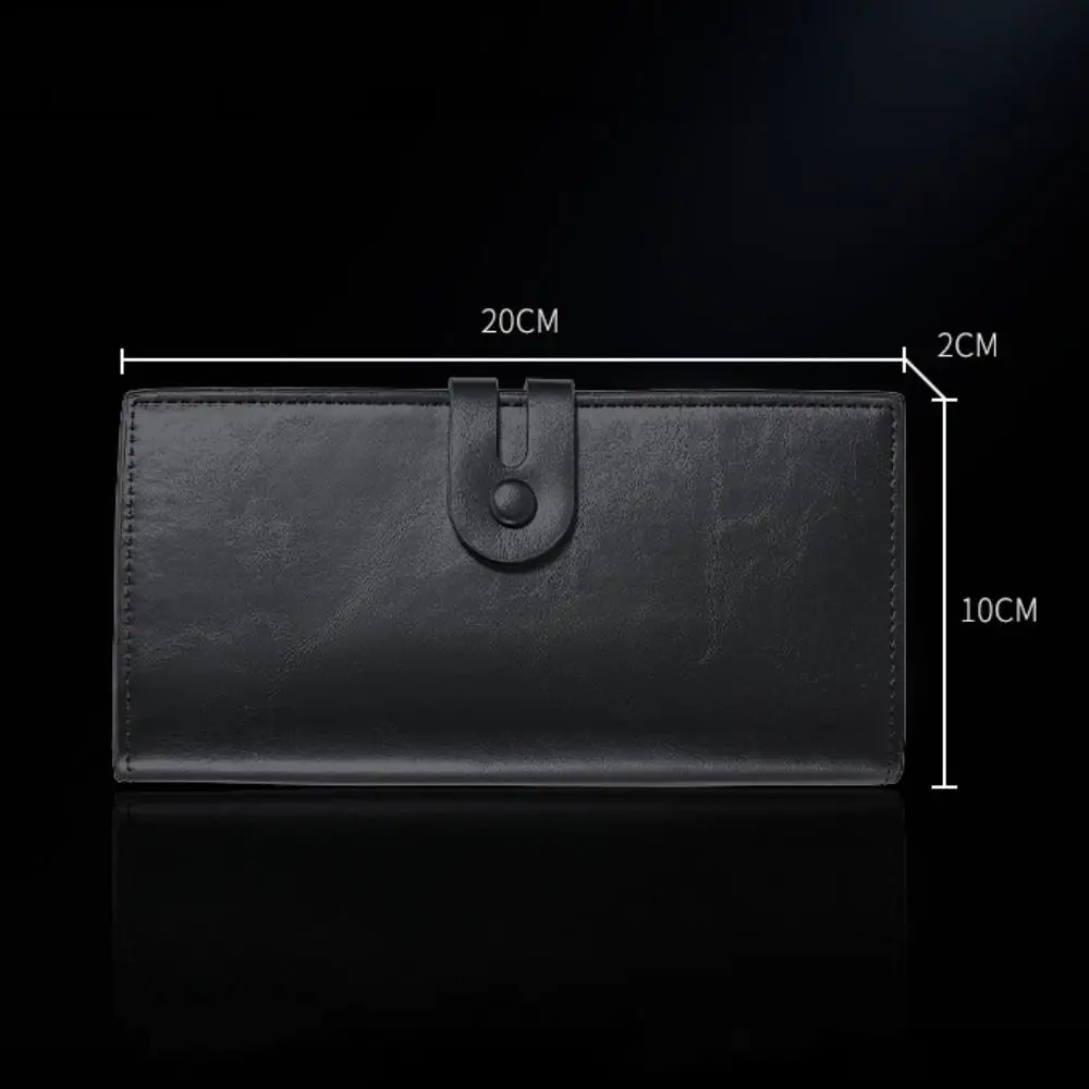 Neue PU Leder männer Brieftasche Lange Stil Hohe Kapazität Retro Geldbörse Schwarz Kaffee ID Karte Halter Männer Frauen