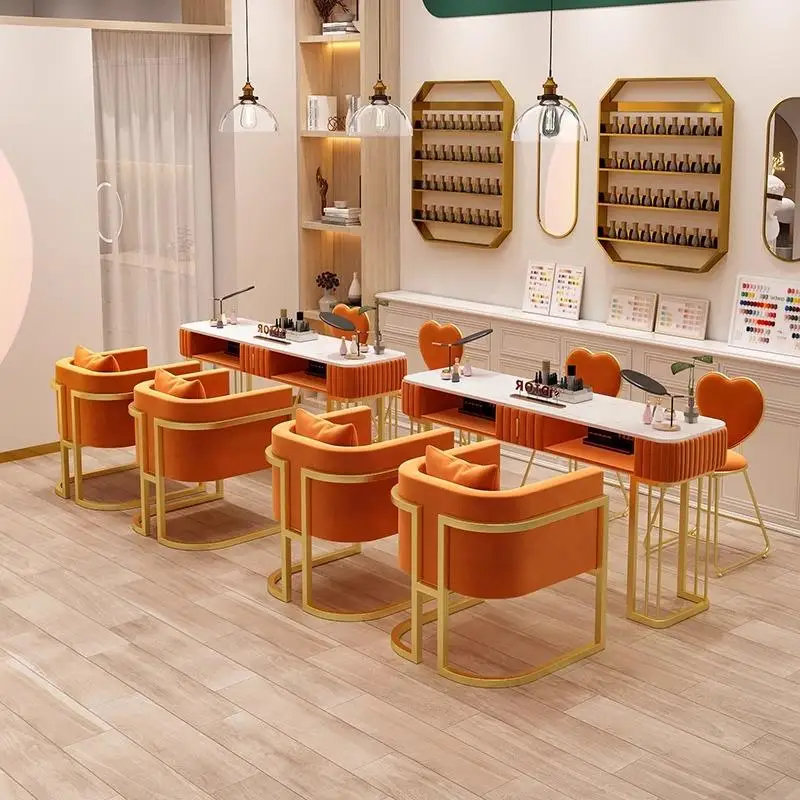 

Nordic Style Modern Nail Table Trendy Aesthetic Glam Luxury Nail Table Cool Professional Bureau Manucure Salon Furniture