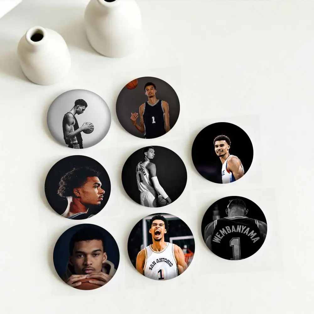Young Basketball Superstars Victor Wembanyama 25mm 32mm 44mm 58mm 75mm Brooches Badges Pins for Accessories Gift