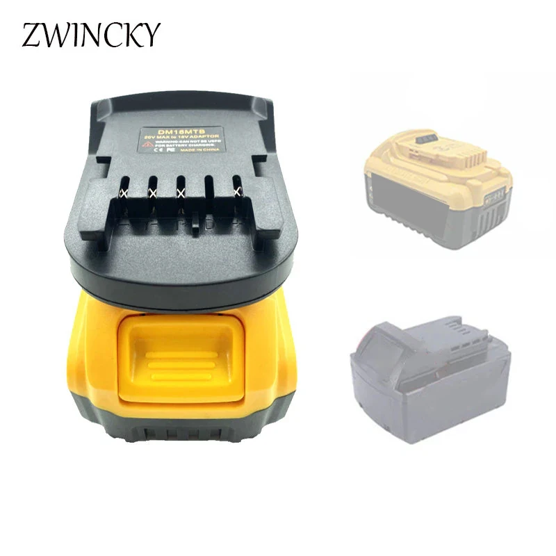 ZWINCKY For Metabo Battery Adapter Converter DM18MTB For Dewalt/Milwaukee 18V 20V Li-Ion Battery Convert to For Metabo Tools