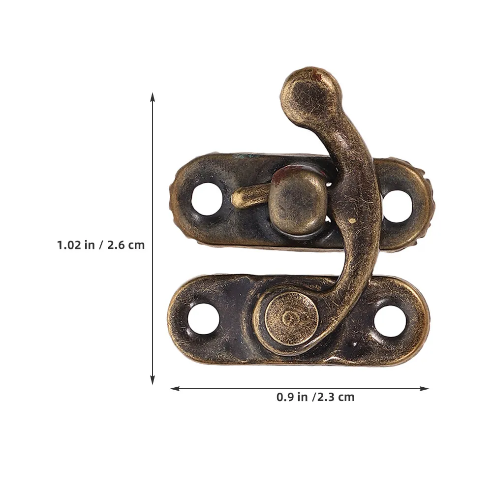 20Pcs Retro Style Box Latch Hooks Cabinet Lock Buckles Vintage Decorative Hardware for Jewelry Boxes Wooden DIY Projects