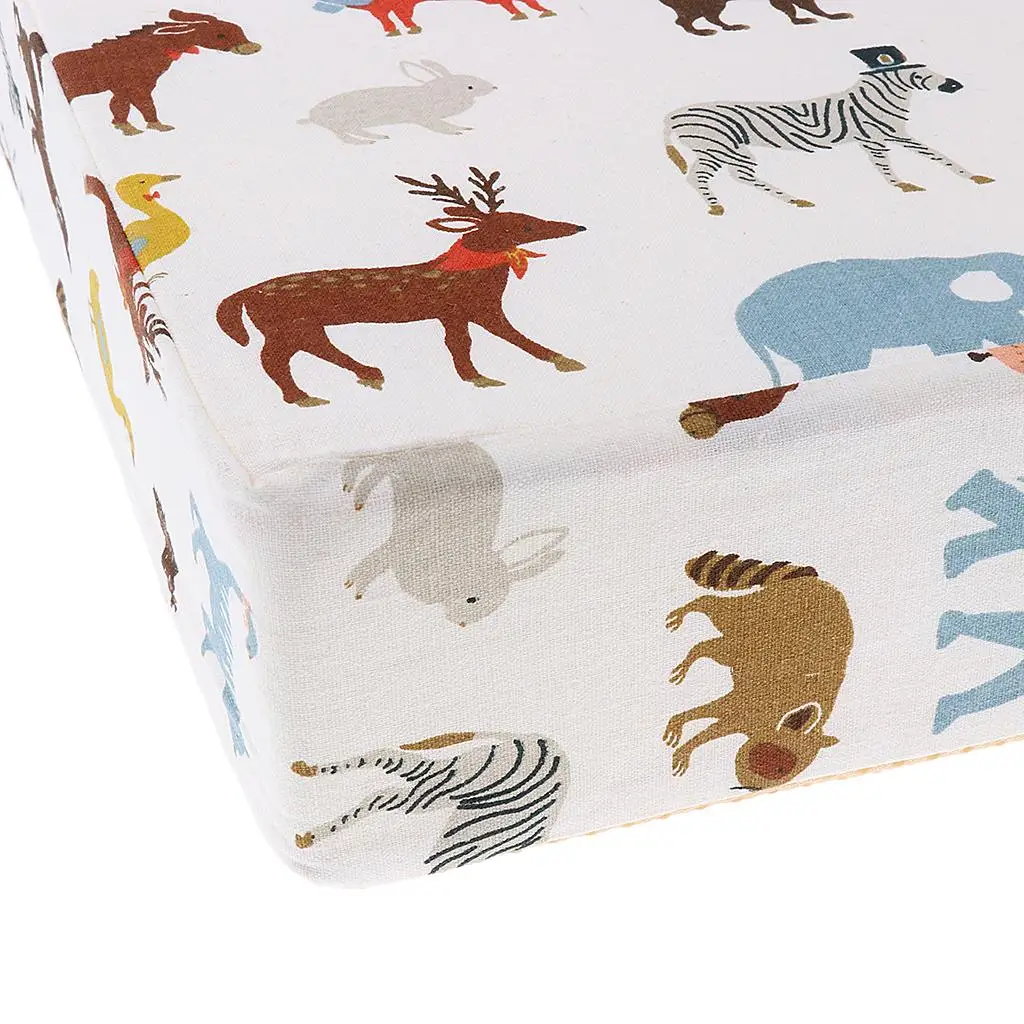 Portable Kids Cushion Cotton Linen Booster Seat Highchair Pad for Feeding Home Travel Dining