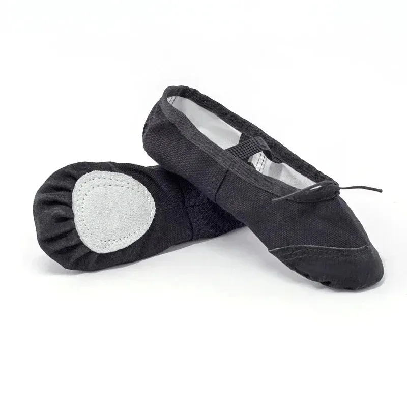 Flat Head Ballet Slippers Soft Sole Kids Adults Black White Indoor Yoga Gym Belly Dance Training Performance Casual Dance Shoes - view 5