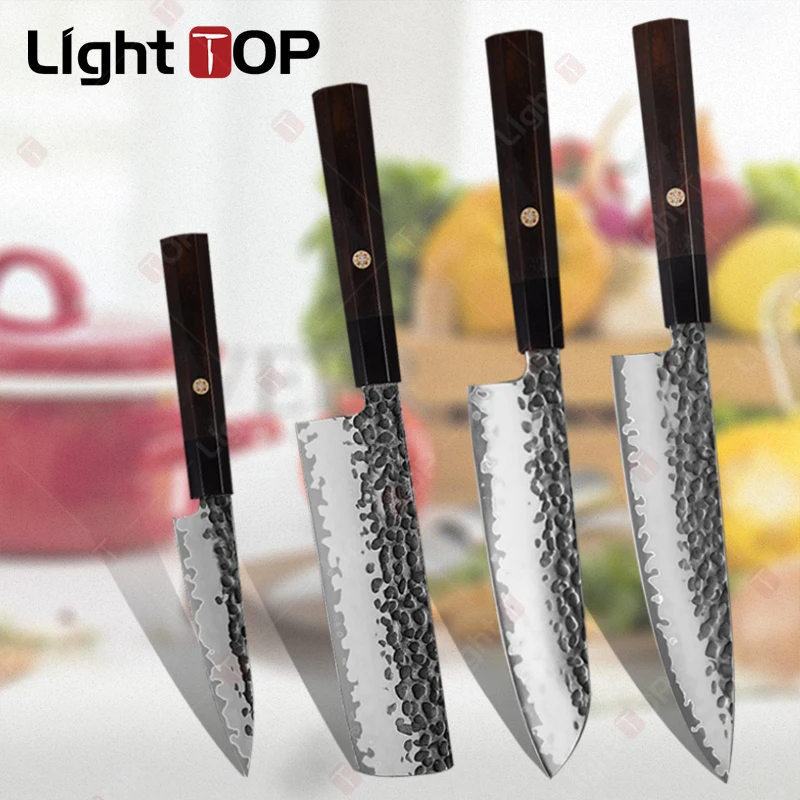 

Stainless Steel Octagonal Handle Chef's Knife Japanese Cooking Sashimi Knife Meat Cutting Santoku Knife Set Sharp Kitchen Knives