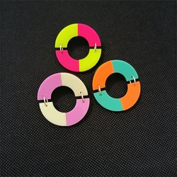 KUGUYS Summer Swimming Ring Stud Earrings for Women Multicolor Acrylic Fashion Jewelry Beach Accessories